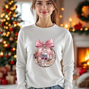 Coquette Dreams & Disco T-shirt S M L XL Unisex white long sleeve Happy new year